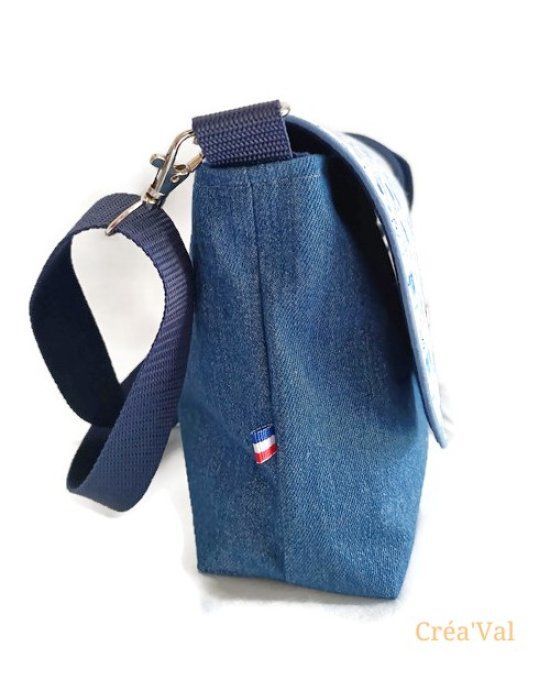 Sac Besace femme - Fleuri et jean - SBB/103