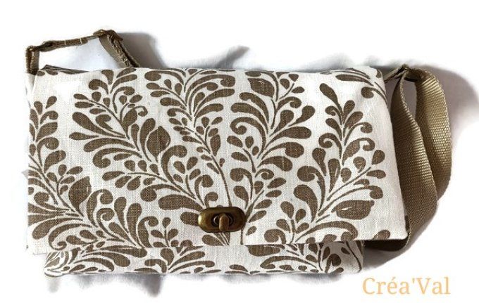 Sac Besace feuillage taupe - SB/66