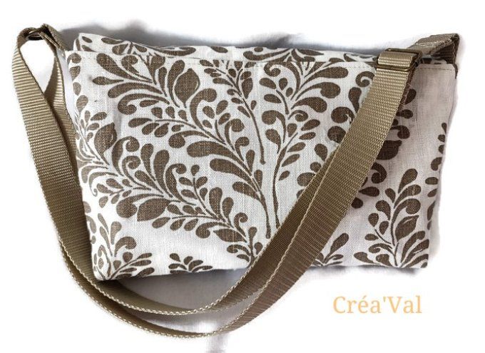 Sac Besace feuillage taupe - SB/66