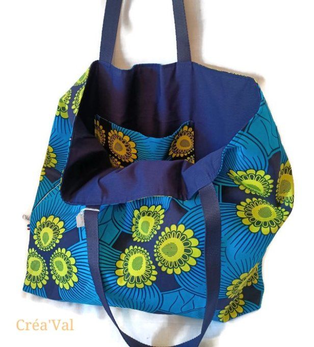 Sac de plage grand format en wax bleu - SP/16