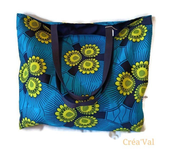 Sac de plage grand format en wax bleu - SP/16